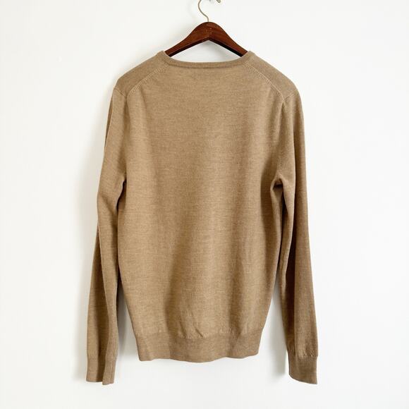 J. CREW Merino Wool V Neck Sweater Tan Medium M - Picture 6 of 8